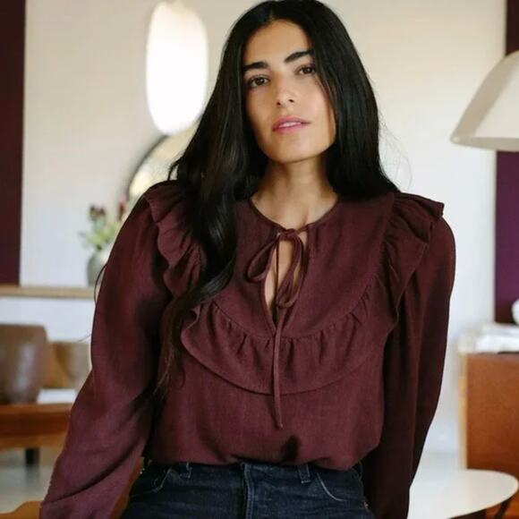 Rachel Pally | Olive Green Boho Peasant Cottagecore Frannie Top M - Picture 9 of 9